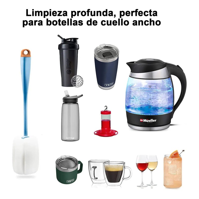 Set De 8 Cepillos De Limpieza Botellas Termos Bote Biberones