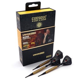 CUESOUL Robbie 'Kong' Green 20 g 90% Tungsten Soft Tip Dart Set, Gold Titanium Nitride Coating (CSDP-BS004-20RJT)