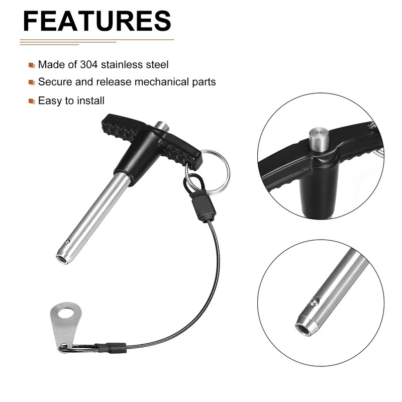 DTGN 8mmx50mm(DxL) T-Handle Quick Release Pin Components Great for Quick