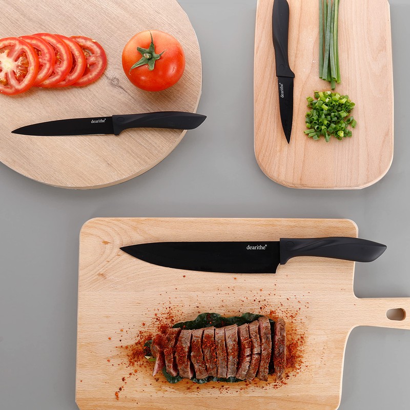 dearithe Kitchen Knife Set 7 Piece, High Carbon Stainless Steel