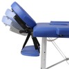 vidaXL Blue Foldable 2-Zone Massage Table with Adjustable Aluminum Frame