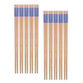 Antner 10 Pairs Bamboo Chopsticks Reusable Japanese Style Chopstick Gift Sets, Classic Natural Bamboo Chop Sticks Dishwasher Safe, 8.8 Inch/22.5cm