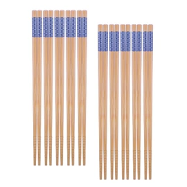 Antner 10 Pairs Bamboo Chopsticks Reusable Japanese Style Chopstick Gift Sets, Classic Natural Bamboo Chop Sticks Dishwasher Safe, 8.8 Inch/22.5cm