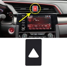 Hazard Warning Lights Button Switch Vinyl Decal Sticker Trim Overlay Compatible with Honda Civic 2016 2017 2018 2019 2020 - Metallic Matte Chrome Red