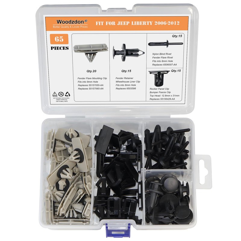 Woodzdon 66pcs Wheel Fender Flare Clips Hardware Kit for Jeep