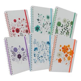 Cuaderno Profesional Floral 6 Pzas Pasta Dura 100h                                                                                                    