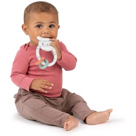 Mordedera para bebes Soothing Sheppy de Ingenuity con Aros de Actividades, Silicona libre de BPA, a partir de 3 meses, Unisex
