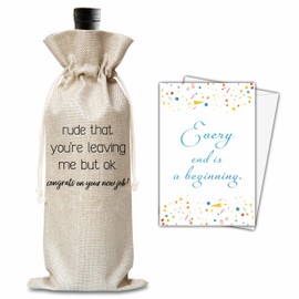 New Job Gifts For Women Man, Farewell Wine Gift Bag, New Beginnings Wine Bag, Congratulations Gifts, New Job Promotion Gift Goodbye Going Away Gifts For Colleagues Boss Friends, B44
