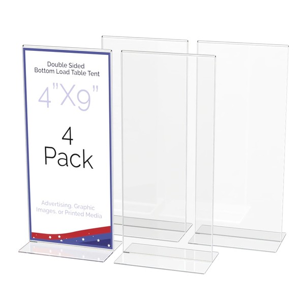 Marketing Holders 4 Pack Sign Holder 4 x 9 Inch