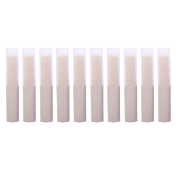 MagiDeal Pack of 10 Lip Balm Sticks, Empty for Filling, Beige