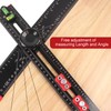 TRUTOPWAY 4-in-1 Aluminum Drilling Positioning Ruler, 16" Multifunctional T Square