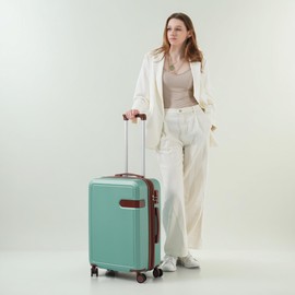 Campfun Luggage Set 4 Piece, Carry On Luggage Set 16/20/24/28 Inch, ABS Expandable Hardshell Luggage Set with Double Spinner Wheels, Lightweight Suitcase with TSA Lock, Light Green