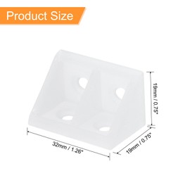 uxcell 20Pcs Plastic Corner Braces, 90 Degree Corner Bracket, Right Angle Corner Support Brace, Shelf Board Holder for Wood Furniture Cabinet Drawer Bookcase, Clear