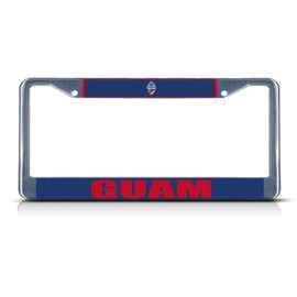 Fastasticdeals Guam Flag License Plate Frame Tag Holder Cover