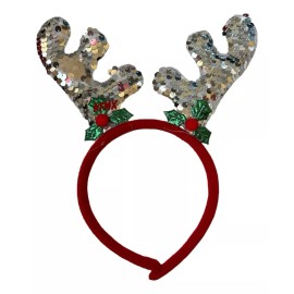 KFMX 24 Diademas De Reno Lentejuelas Navidad Fiestas