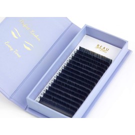 Ellipse Flat Individual Eyelash Extensions 0.15mm C Curl 12mm Tray - Semi Permanent Professional Classic Faux Mink Lash Extensions - Single Individual Eyelashes For Salon Supplies