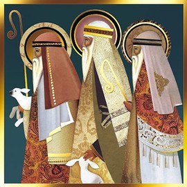 Christmas Cards - Bethlehem - 16 Foiled Cards 8 Each Of 2 Designs