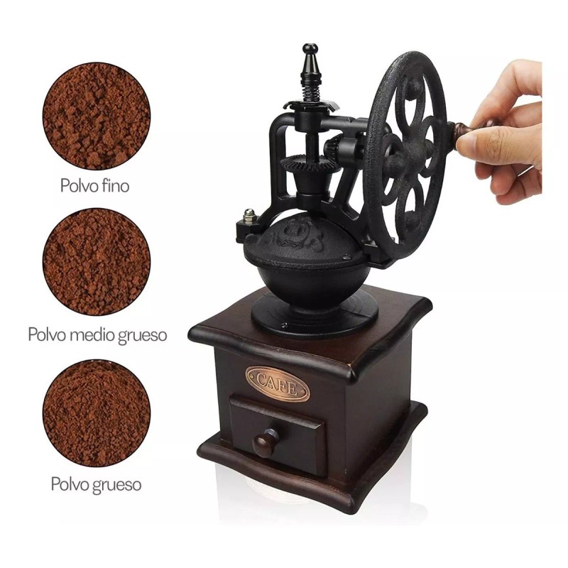 Mebix TRD Molinillo De Café Manual Portátil De Madera Giratorio