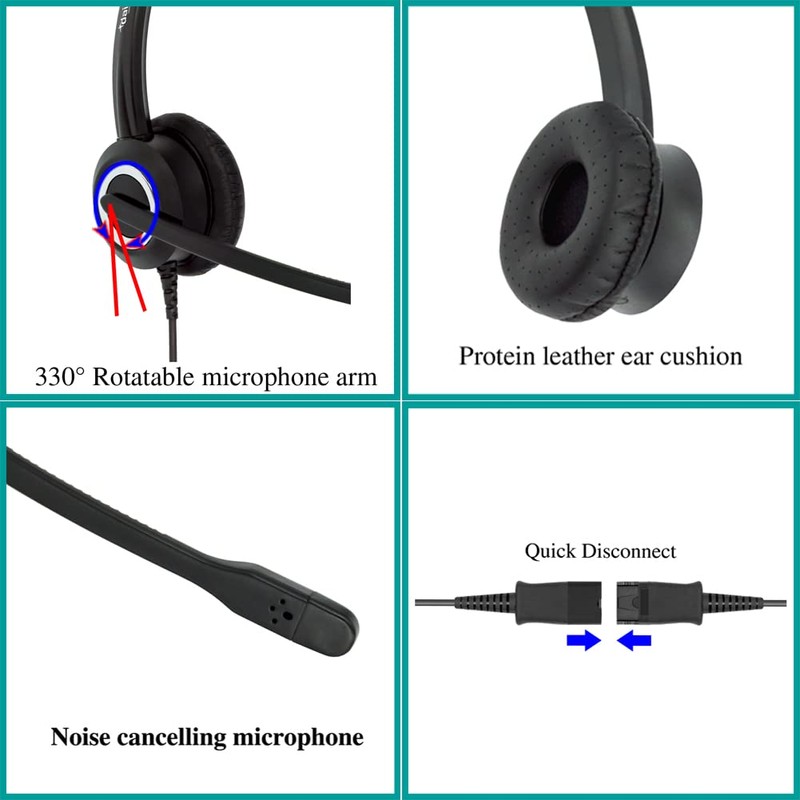 dailyheadset RJ9 Teléfono de oficina con cable auriculares con cancelación