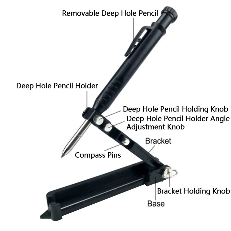 Multi-function Scribing Tool- Construction Pencil- Aluminum Alloy Scribe Tool with