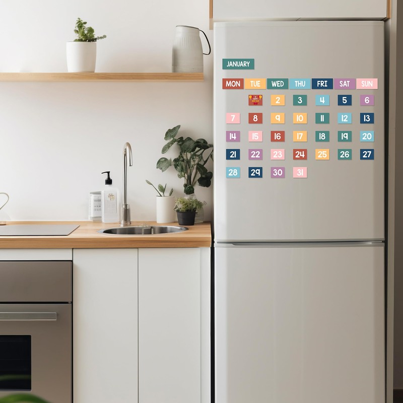 Calendar Magnets for Whiteboard - 61pcs Boho Magnetic Monthly Calendar