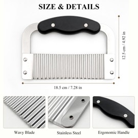 Crinkle-Cut Wave Slicer, Stainless Steel French Fry & Vegetable Cutter