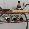 LVB Industrial Kitchen Bar Cart, Farmhouse Beverage Serving Liquor Cart