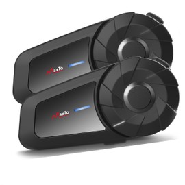 MAXTO Auriculares Bluetooth para Motocicleta, MX1 2-Riders 800 M, Sistema Universal de comunicación de intercomunicación