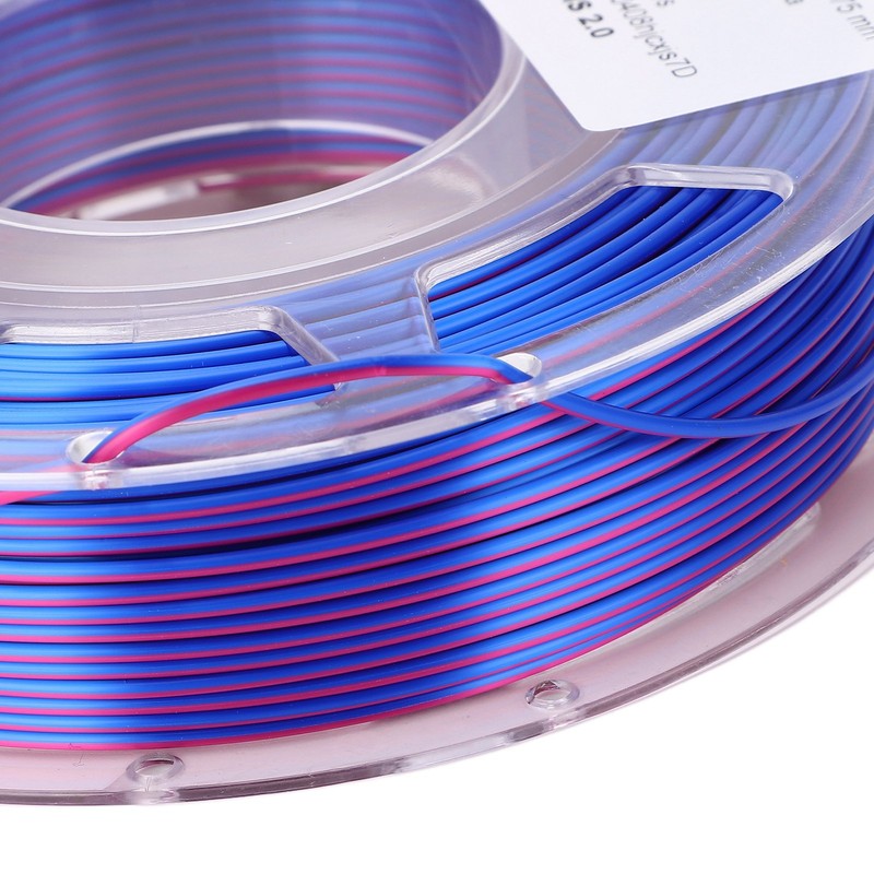 PLA Filament Dual Color Blue and Purplish Red 1.75mm 200g