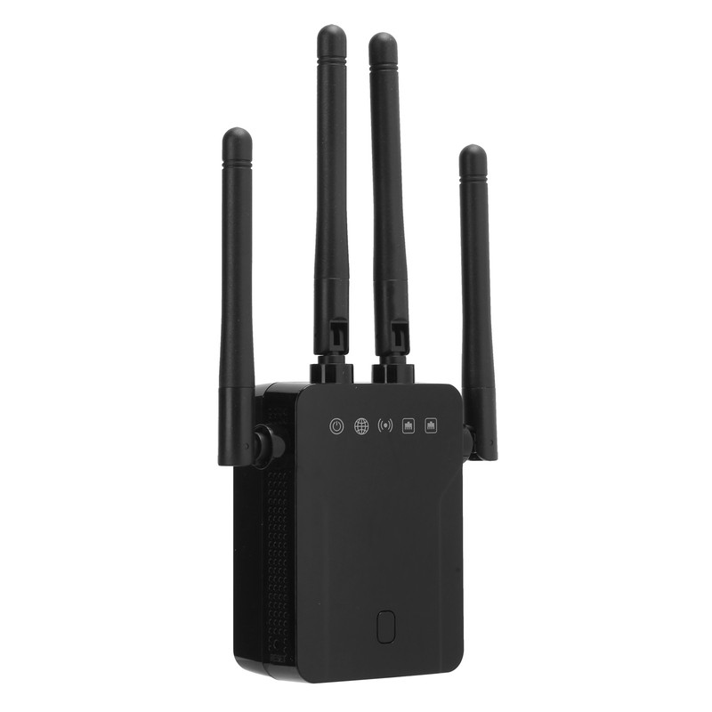 Wireless Repeater Black Dual Band WiFi Signal Network Extension Amplifier