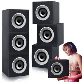 Fullhawl 6 Pcs 90s 80s Party Favors Boxes 11.8 x 11.8 x 11.8 Inch Boombox Table Centerpieces Decor Novelty Retro Party Decoration Gift 1980s 1990s Theme Hip Hop Party Favors for Treat Candy Supplies