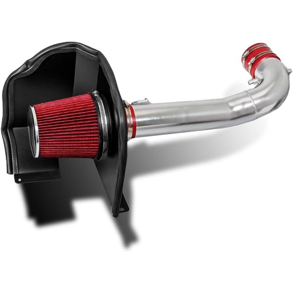 Click2go Heat Shield Cold Air Intake Kit with Reusable Red