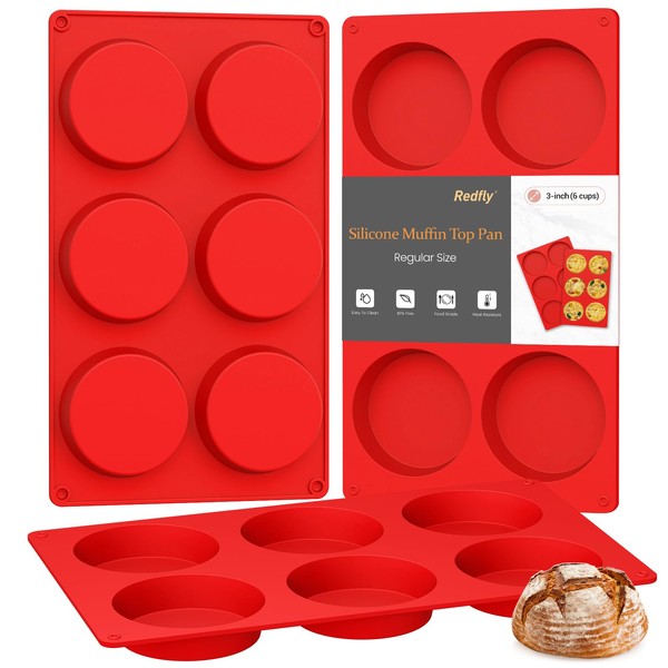 Redfly Silicone Egg Molds for Breakfast Sandwiches 3 Pcs, Non