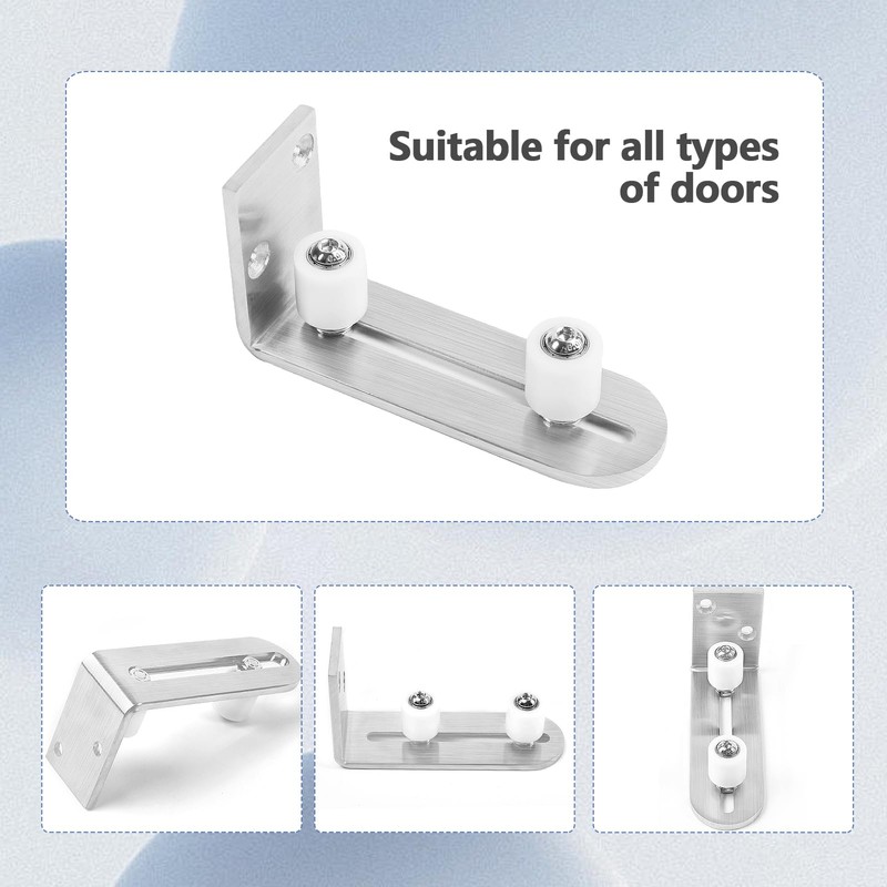 Kinmade Barn Door Bottom Floor Guide Brushed Nickel,Flush Bottom Design,Adjustable