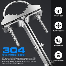 SS304 Antenna Wall Mount 12 Inch Tall Heavy-Duty Stand Off Wall Mast Mount Windproof Antenna Mounting Bracket