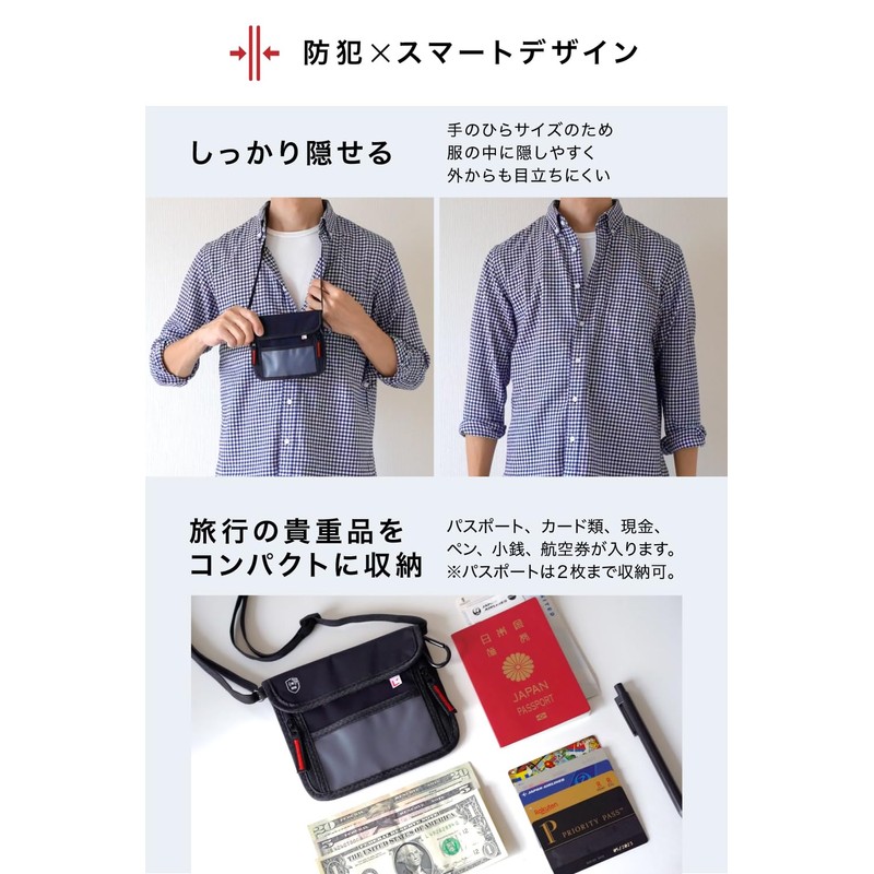 (2019 Improved Version) PASSFIT-mini® Passport Case, Hangs From Neck, Skimming