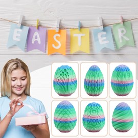 6PCS 3D Printed Fillable Dragon Eggs, Mystery 3D Printed Toy Easter Basket Stuffer, Theme Party for Easter Eggs Hunt Game (Matte Rainbow)