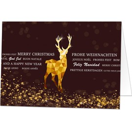 50 Christmas Cards (Folding Cards) in Set with Envelope, Perfect for Stylish Greetings to Business Partners and Friends