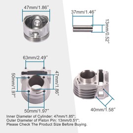 GOOFIT Performance Big Bore Cylinder Kit GY6 80cc 47mm for 139QMB ATV Scooter Moped Go Kart