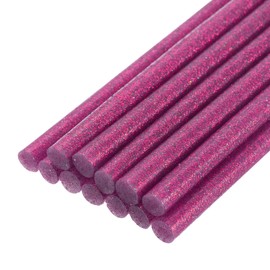 QUARKZMAN Mini Heißklebestifte für Heißklebepistole 0,43 Zoll x 4 Zoll Glitzer Rosarot 12 Stück