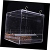 CIYODO Acrylic Transparent Bird Feeder with Removable Tray Large S