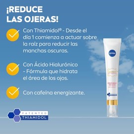 NIVEA Luminous630 Anti-Manchas Contorno de Ojos Anti-Ojeras (15 ml) - Enriquecido con Ácido Hialurónico y Cafeína para una Piel Luminosa sin Ojeras.