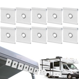 10Pcs Awning Piping Eyelets, Universal Rail Piping Strip, Heavy Duty Camping Eyelet Piping, Motorhome Caravan Rail Hooks Ring, Awning Piping Bands for Tent Campervan Campsite Rail 5/6mm and 7/8mm