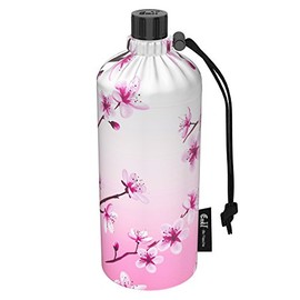 Emil Trinkflasche aus Glas für Mädchen & Jungen isolierte Glasflasche für Schule, Freizeit, Sport: Kinder & Eltern Kirschblüte 0,6l