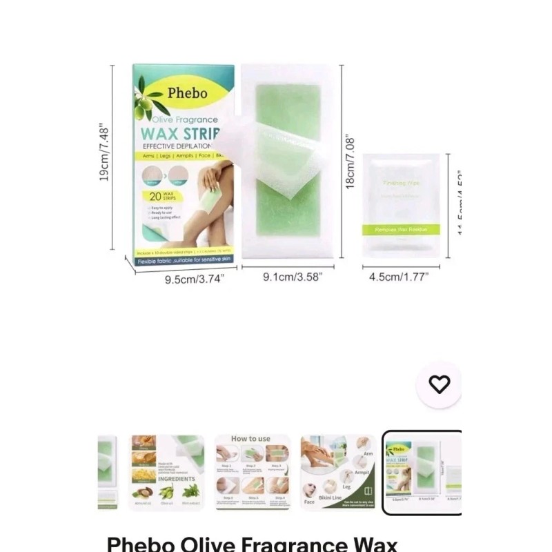 Phebo 3 X Phebo Olive Fragrance Wax Strips for Depilation