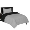 Ev Dekor® Duvet Cover Set Single Grey Black - Soft
