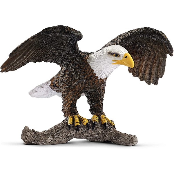 SCHLEICH Wild Life Bald Eagle Educational Figurine for Kids Ages 3-8