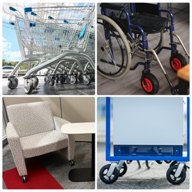 M METERXITY 10 Pack Swivel Casters - 360 Degree Threaded Stem Mount Wear-Resistant Cart Trolley Wheels, Apply to Furniture Workbench (2 Inch, Black)