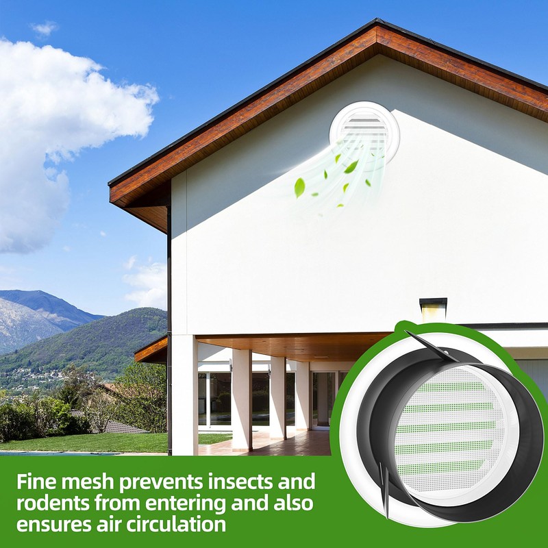 4 inch Soffit Vents, ABS Air Vent Cover Round Vent