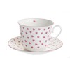 Nina Campbell China Breakfast Cup & Saucer Pink Hearts